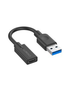Cygnett Essentials USB-A Male to USB-C Female 10cm Cable Adapter - Black [CY3321PCUSA]