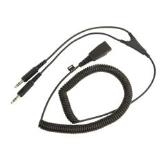 Jabra Quick Disconnect to 2x3.5mm 2m Coiled Cord [8734-599]