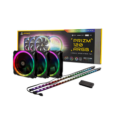 Antec Prizm 120 ARGB 3+2+C Pack includes 3x120mm RGB PWM Fan 2xLED Strip 1xController